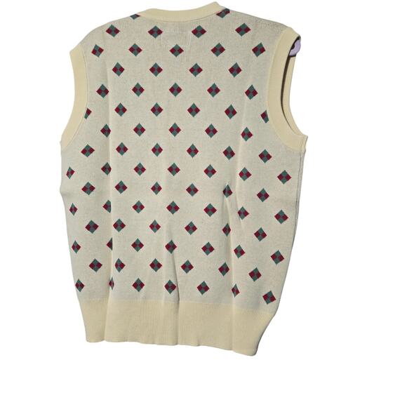 Bogey Boys Men's Sweater Vest Sz SM Yellowish‎ Cream Diamond Retro Golf Style - Picture 5 of 7